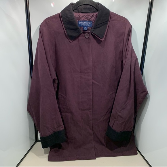 London Fog Limited Edition Trench Coat Jacket Size Large Purple - Picture 1 of 10